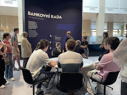 Students learn about banking at the Czech National Bank—gaining insights into the country's monetary policy and the financial ...