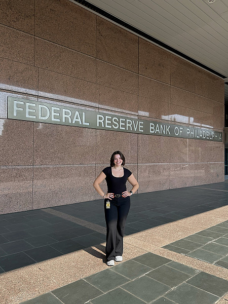 Allie Nenish '25 finished a summer internship with the Federal Reserve Bank of Philadelphia, where she worked on Risk Analytics and Surve...