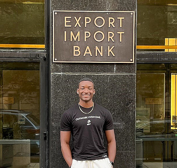 Beau Everett '24, Applied Economics major with a concentration in finance. interned in Washington D.C. with the Export Import Bank o...