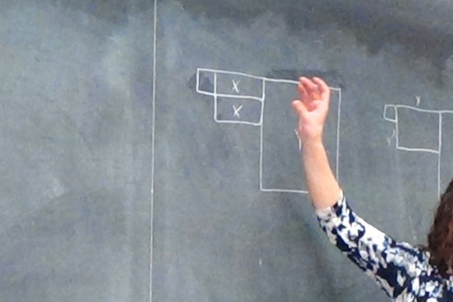 Madeline Craig '15 (student teaching ninth semester) teaching 8th grade math in the Spring-Ford School District.