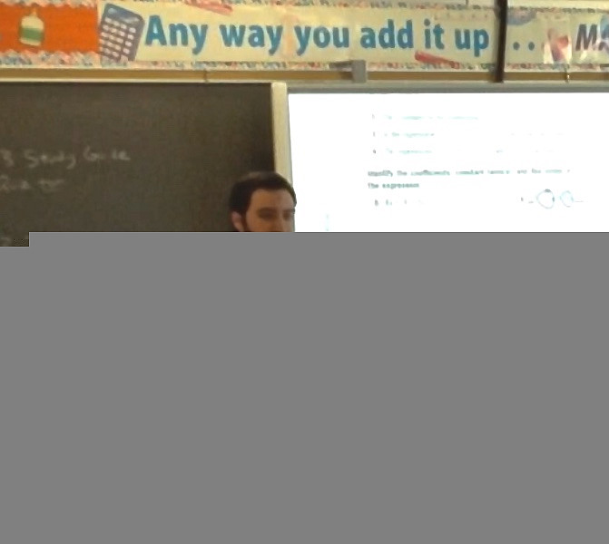 Kevin Cox '15 (student teaching ninth semester) teaching mathematics in the Spring-Ford School District.