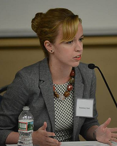 Rosie Clark giving a presentation