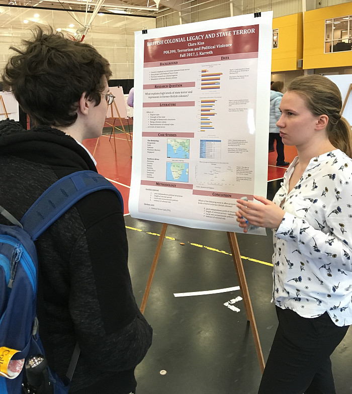 Clara Kiss presenting her research British Colonial Legacy and State Terror