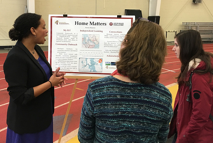 Rosina Shipman presenting her internship experience and research on affordable housing