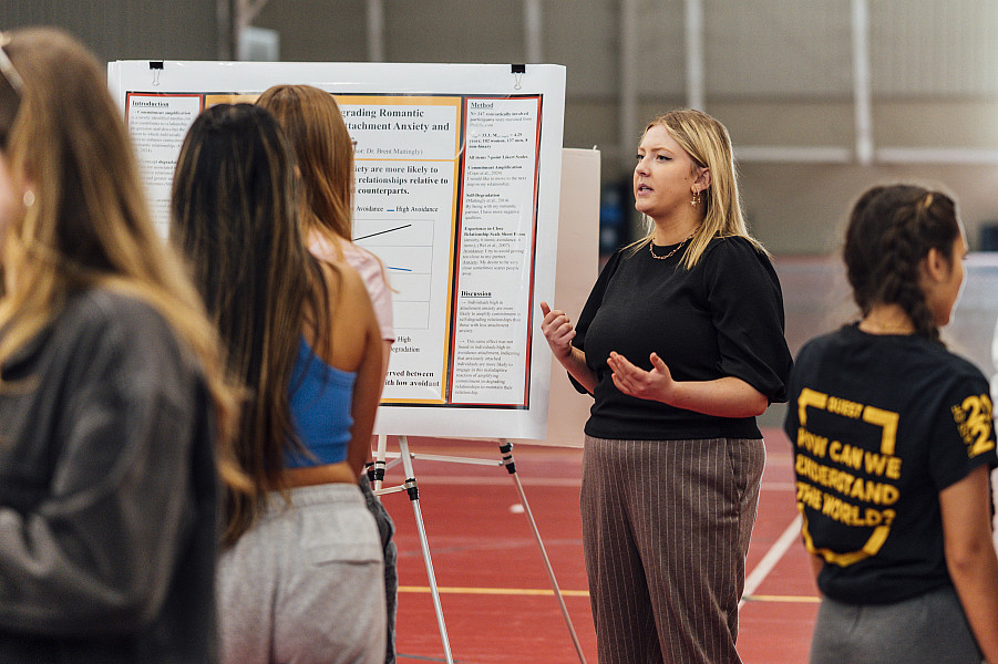 Students Julia Gallo and Natalie Rubikam share their findings from their research entitled: Doubling Down on Degrading Romantic Relations...