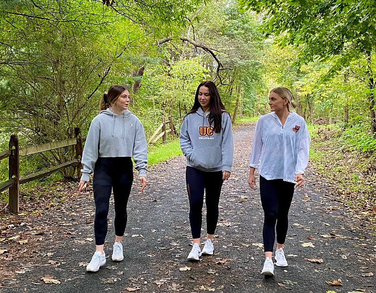 Students walking on the Perkiomen Trail