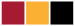 Color Swatches: Red Old Gold and Black