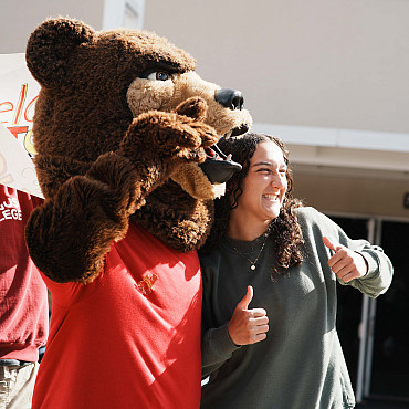 Bear with student