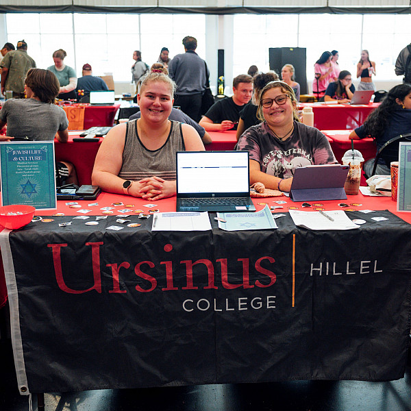Hillel represents at the annual activities fair.