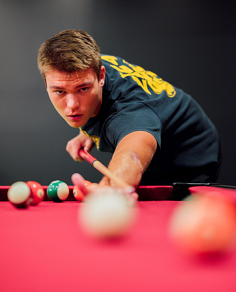 Playing Pool in Wismer Lower