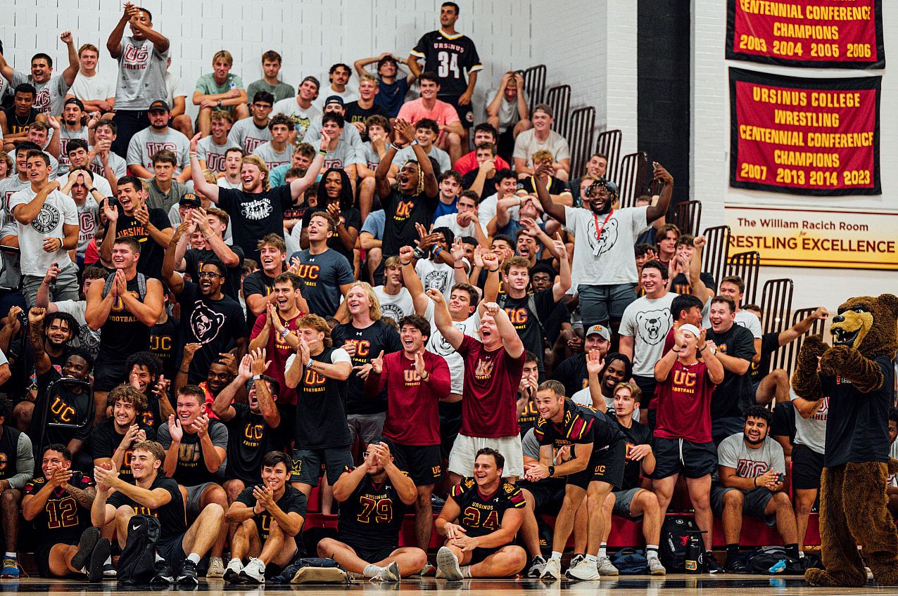 Go Bears! The football team brought the energy and cheered on their peers as they compete in various events during the Ursinus Athletics ...