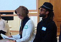 Rebecca Evans as Angelina Grimke and Ed Onaci as Frederick Douglass