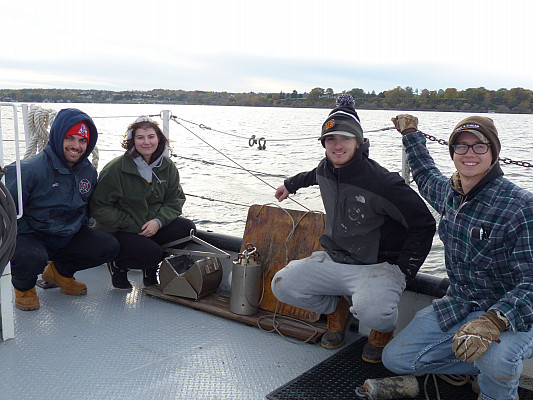 Ursinus students prepare to do research on Seneca Lake, one of the glacial Finger Lakes in upstate New York.