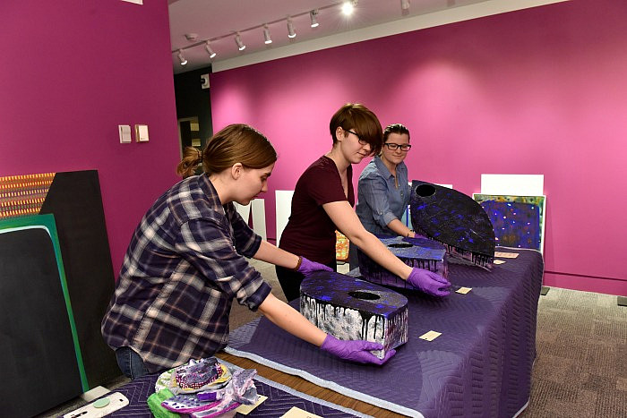 Ursinus students minoring in museum studies curate the Berman Museum exhibition, Natessa Amin: Dancing on the Water Tank.