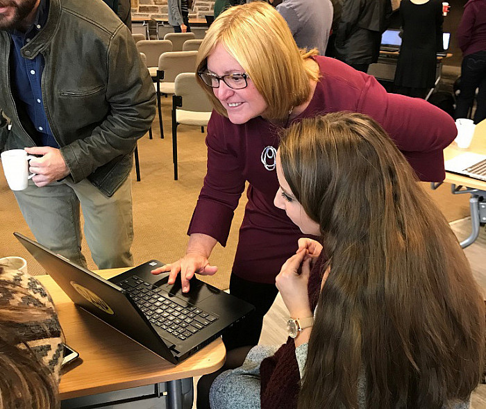 Students shared their projects with the campus community during the official Bears Make History project launch.