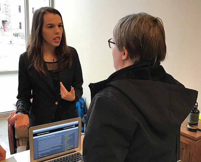 Students shared their projects with the campus community during the official Bears Make History project launch.