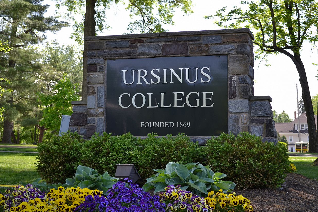 Stone Ursinus College sign.