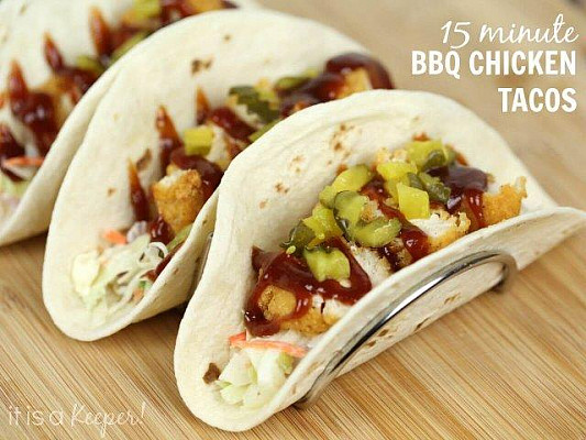15 minute BBQ Chicken Tacos