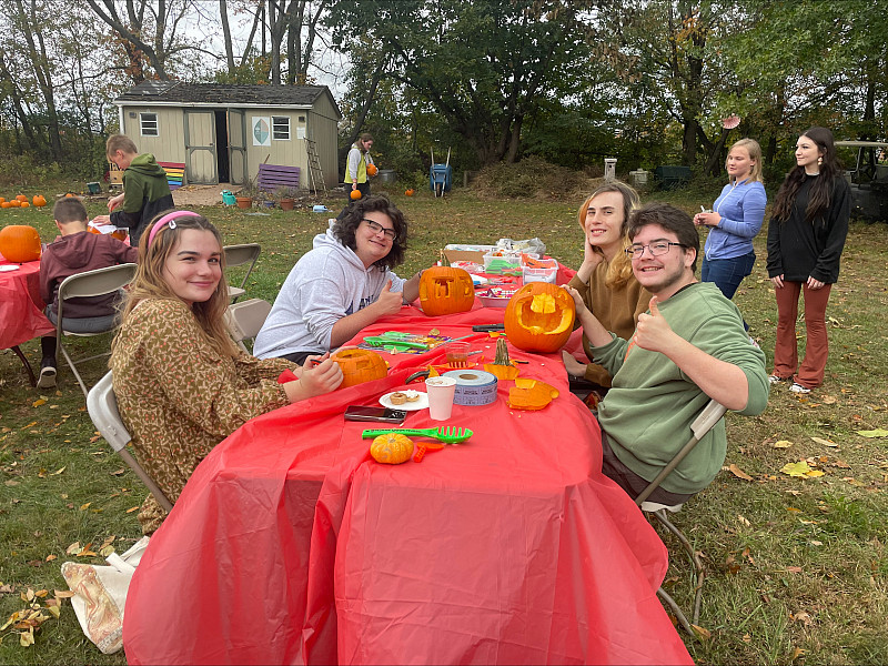 Students at the Campus Farm during our annual Harvest Fest event