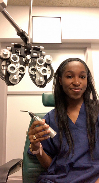 Abigail Coachi '22, Biology major, interned at Ophthalmology Physicians & Surgeons, PC. which specializes in treating glaucoma.