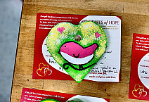 Hearts of Hope create keepsake hearts, with messages of hope, to people in need.