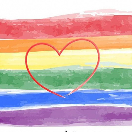 Rainbow Flag and heart