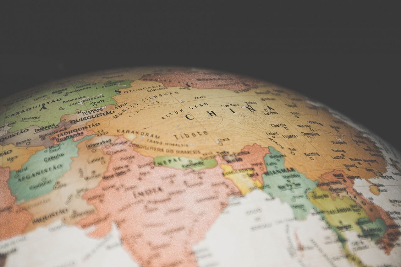 globe map Close up on a globe.