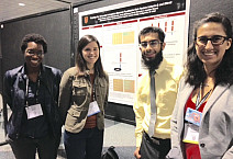 Pictured are Dr. Favero, Dr. Round, junior Usman Baqai and 2015 alum Erica Gorenberg.