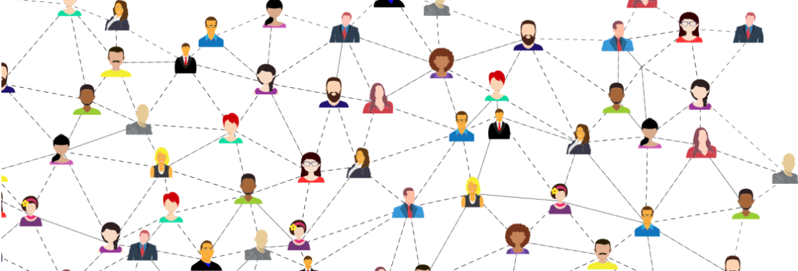 Network connection grid graphic.