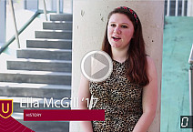 Ella McGill speaking about her travels to Uganda to study the education system