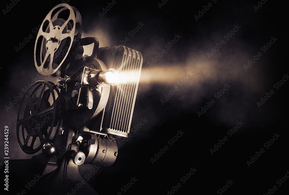 film projector stock photo